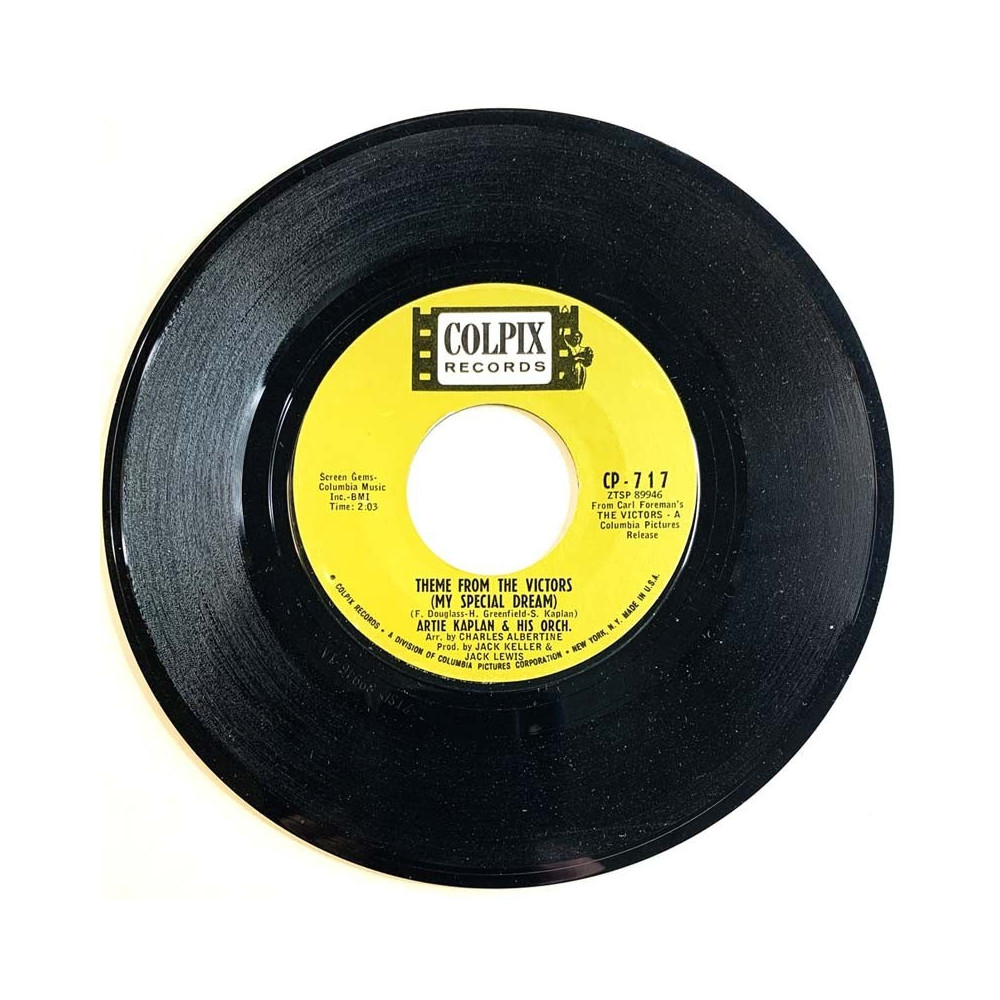 Kaplan Artie vinyylisingle Theme from the victors (my special dream)  kansi Ei kuvakantta levy kunnottelematon käytetty vinyylis