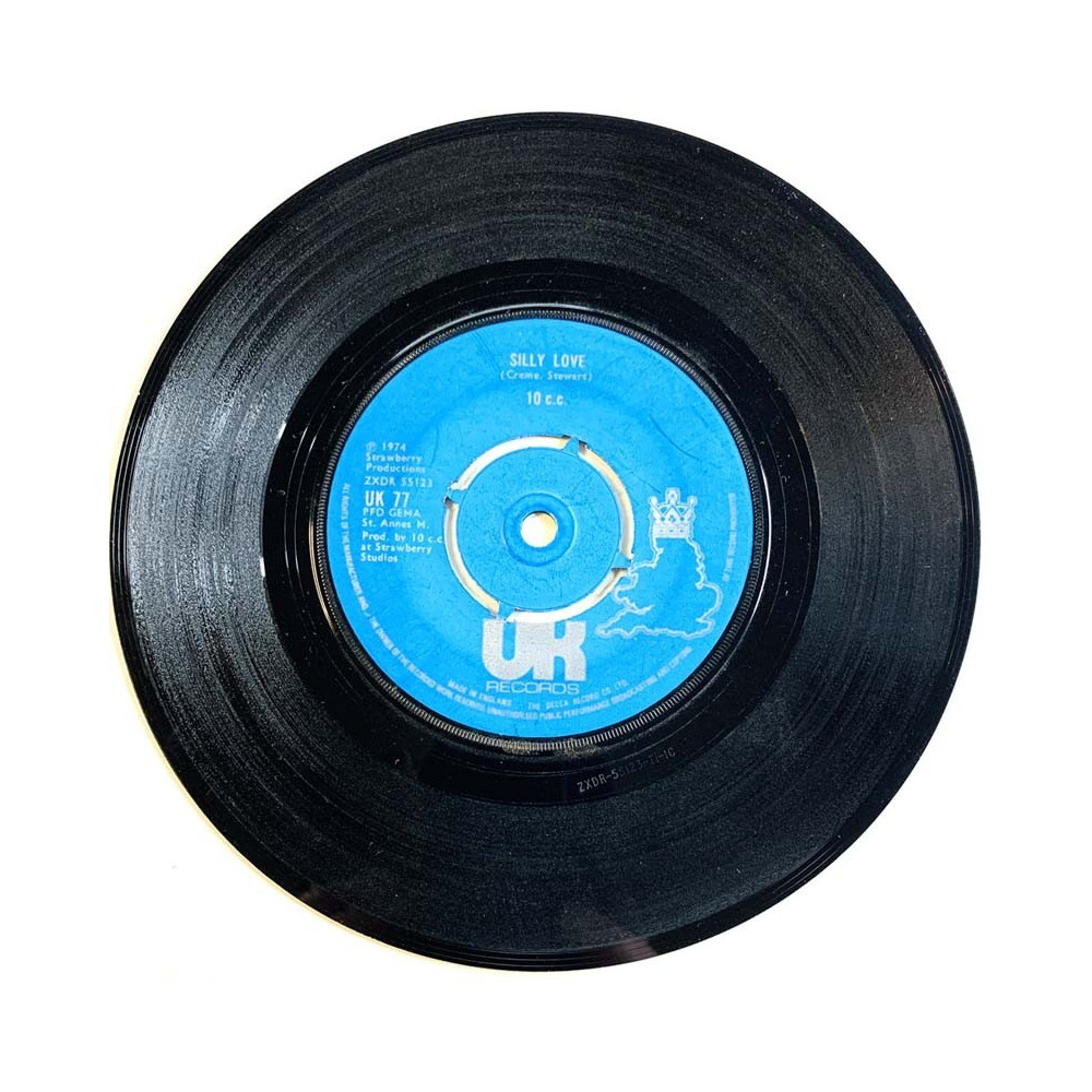 10 CC 1974 UK 77 Silly love / The sacro-illac begagnad singelskiva