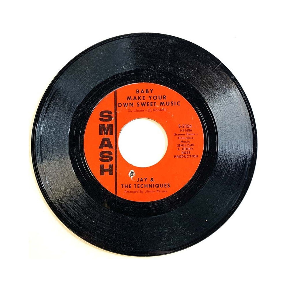 Jay & The Techniques vinyylisingle Baby make your own sweet music / Help yourself to  kansi Ei kuvakantta levy EX- käytetty viny