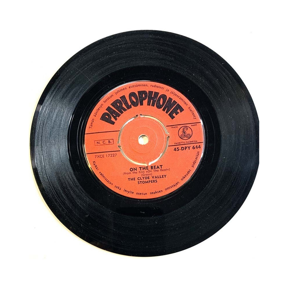 Clyde Valley Stompers vinyylisingle On the beat / Marching Dixielanders  kansi Ei kuvakantta levy EX- käytetty vinyylisingle PS