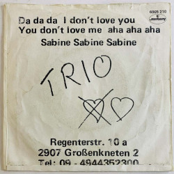 Trio 1982 6005 210 Da Da Da / Sabine Sabine Sabine begagnad singelskiva