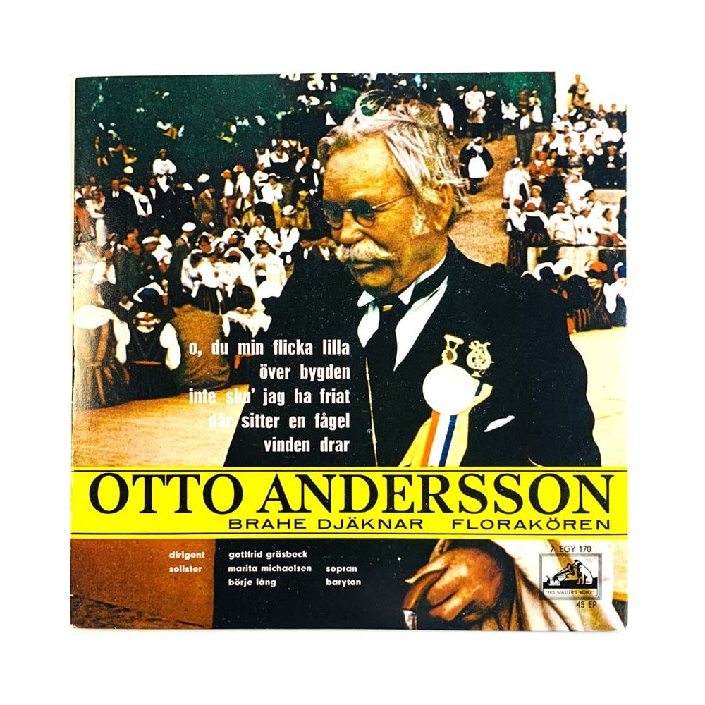 Brahe Djäknar, Florakören vinyylisingle Folkvisor av Otto Andersson EP  kansi EX levy EX- käytetty vinyylisingle PS