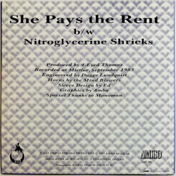 Nomads vinyylisingle She pays the rent / Nitroglycerine shrieks  kansi EX- levy EX käytetty vinyylisingle PS