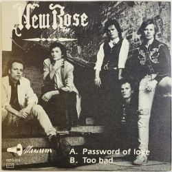 New Rose vinyylisingle Password of love / Too bad  kansi EX- levy EX käytetty vinyylisingle PS