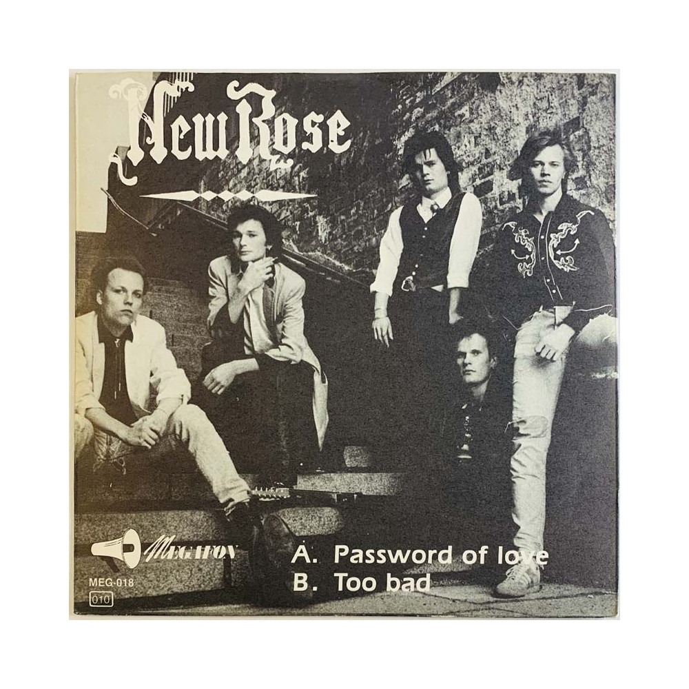 New Rose vinyylisingle Password of love / Too bad  kansi EX- levy EX käytetty vinyylisingle PS