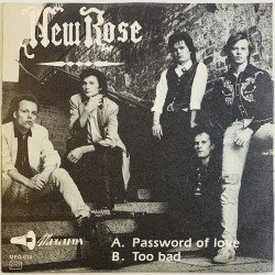 New Rose vinyylisingle Password of love / Too bad  kansi EX- levy EX käytetty vinyylisingle PS