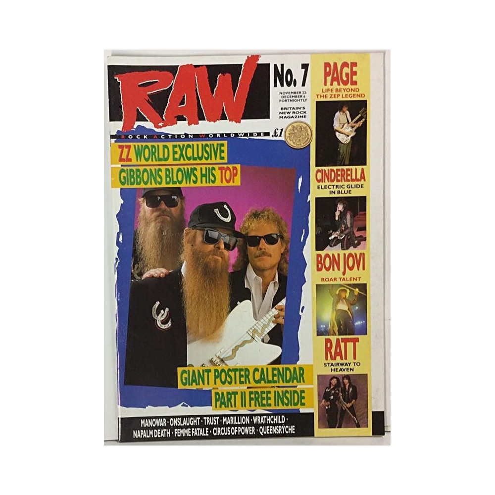 RAW 199? No.7 Z Z Top,Cinderella,Ratt,Bon Jovi