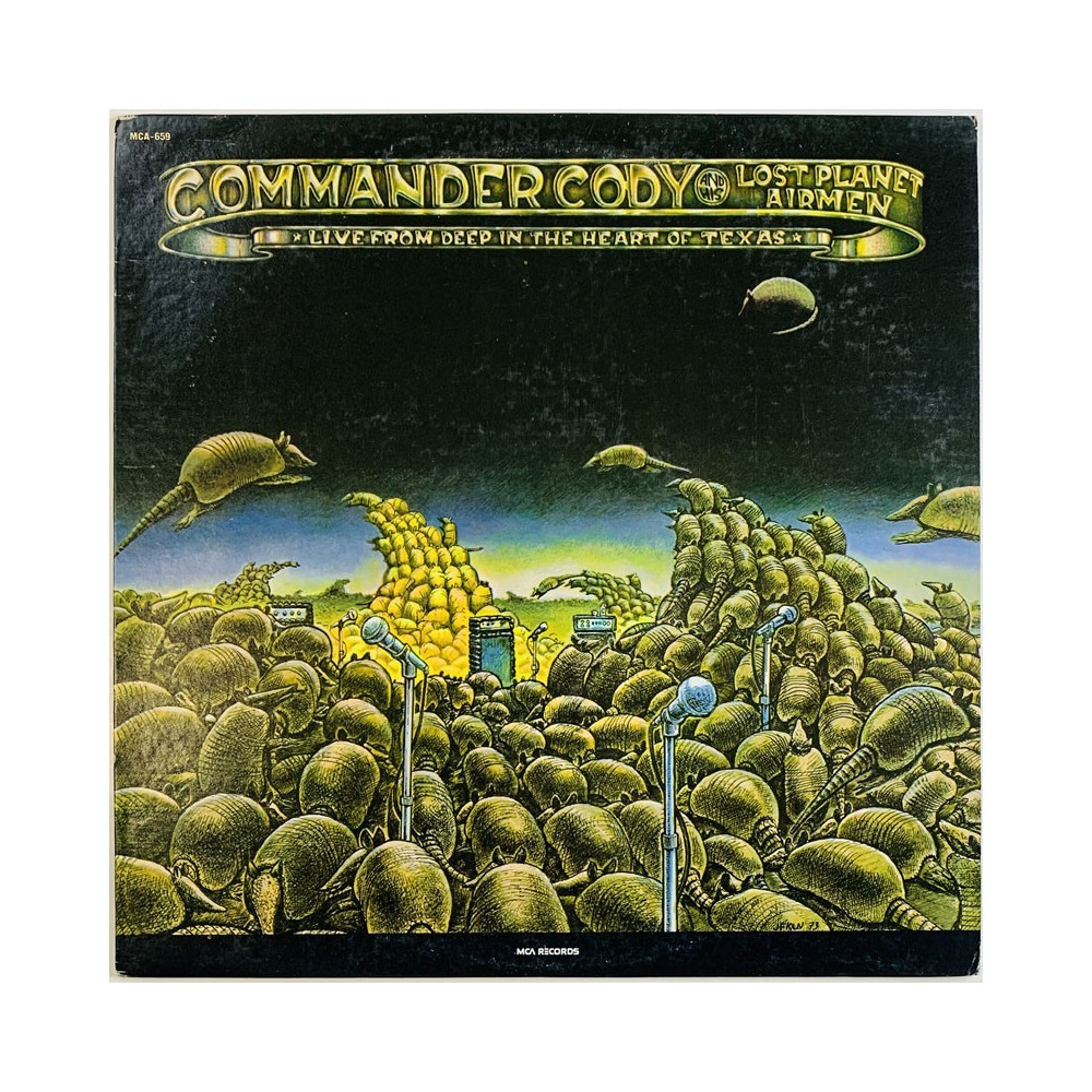 Commander Cody and his Lost Planet Airmen LP Live from deep in the heart of Texas  kansi VG+ levy EX Käytetty LP
