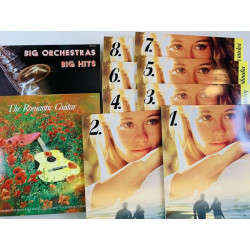Romantic String, Heikki Laurila ym. LP Suosikkisävelmiä kautta aikojen 8LP + 2LP  kansi VG levy EX Käytetty LP