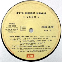 Dexys Midnight Runners: Geno  kansi Ei kuvakantta levy EX kanneton LP