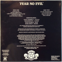 Grim Reaper LP Fear No Evil  kansi EX levy EX- Käytetty LP