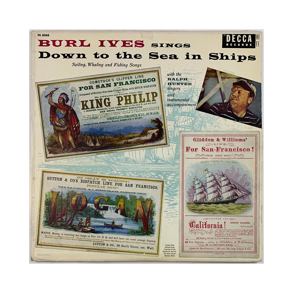 Ives Burl LP Sings down to the sea in ships  kansi VG levy VG+ Käytetty LP