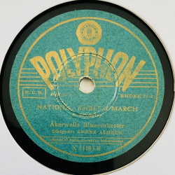Åkerwalls Blæseorkester Gramofonilevy Anchors aweight / Nationa emblem march  kansi paperikansi/muovitasku levy VG savikiekko gr