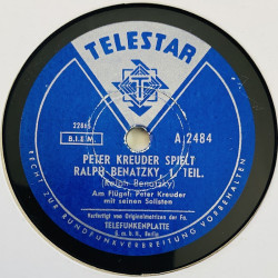 Peter Kreuder spielt Gramofonilevy Ralph Benatzky teil. 1 / teil. 2  kansi paperikansi/muovitasku levy VG savikiekko gramofonile