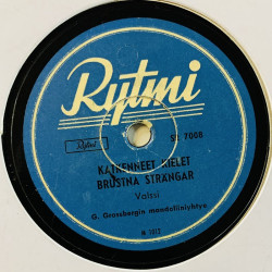 G.Grossberg'in mandoliiniyhtye Gramofonilevy Taikayö / Katkenneet kielet  kansi paperikansi/muovitasku levy VG savikiekko gramof