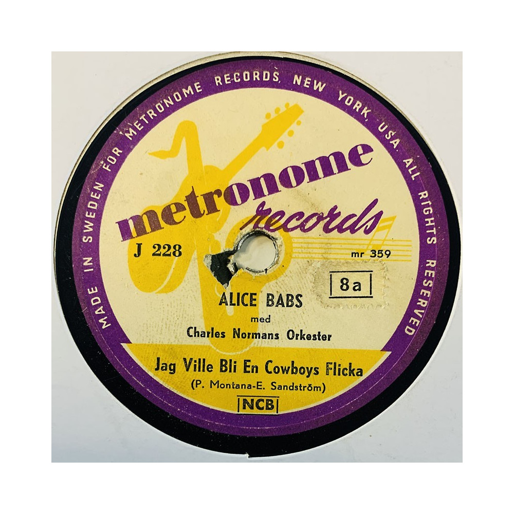Babs Alice 1952 J 228 Jag ville bli en cowboys flicka / Stoppa ner järnet, pappa lilla stenkaka 78-varvare
