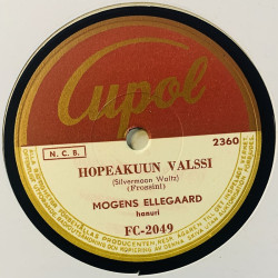 Ellegaard Mogens Gramofonilevy Venetsian karnevaali / Hopeakuun valssi  kansi paperikansi/muovitasku levy VG savikiekko gramofon