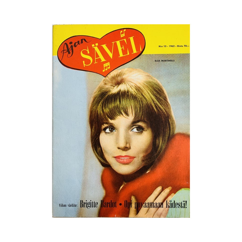 Ajan Sävel 1962 N:o 13 Todellinen Brigitte Bardot aikakauslehti