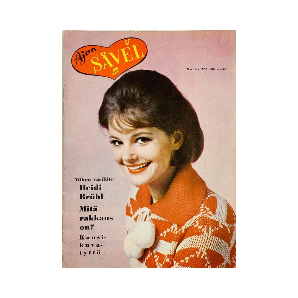 Ajan Sävel 1963 N:o 16 väriliite Heidi Brühl aikakauslehti