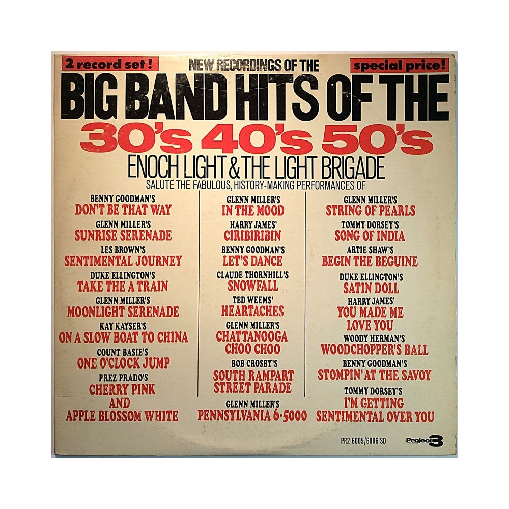 Enoch Light & The Light Brigade 1974 PR3 60005/6006 SD New Recordings of the Big Band Hits 2LP Second hand LP