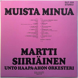 Siiriäinen Martti 1974 SLP 599 Muista Minua Used LP