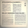 Various: Sävelmuistoja Suomesta I: Melody Memories From Finland I  kansi EX- levy EX LP