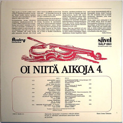 Eri Esittäjiä: Oi Niitä Aikoja 4.  kansi EX levy EX LP