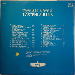 Leni, Seppo, Vuosaaren Lastentarhan lapset: Vaarin Saari lastenlauluja  kansi EX levy VG+ Käytetty LP