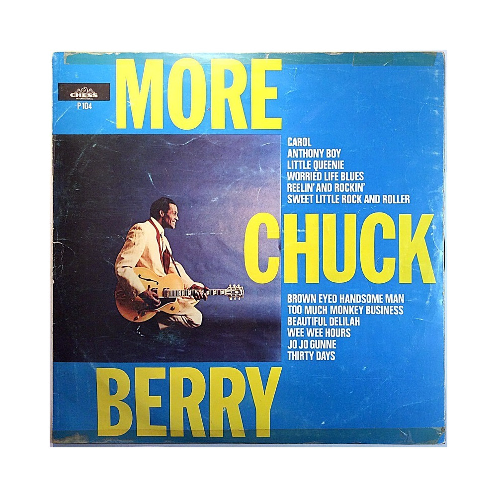 Berry Chuck: More Chuck Berry, hieno kansi seinälle, levy rikki  kansi G+ levy P Käytetty LP