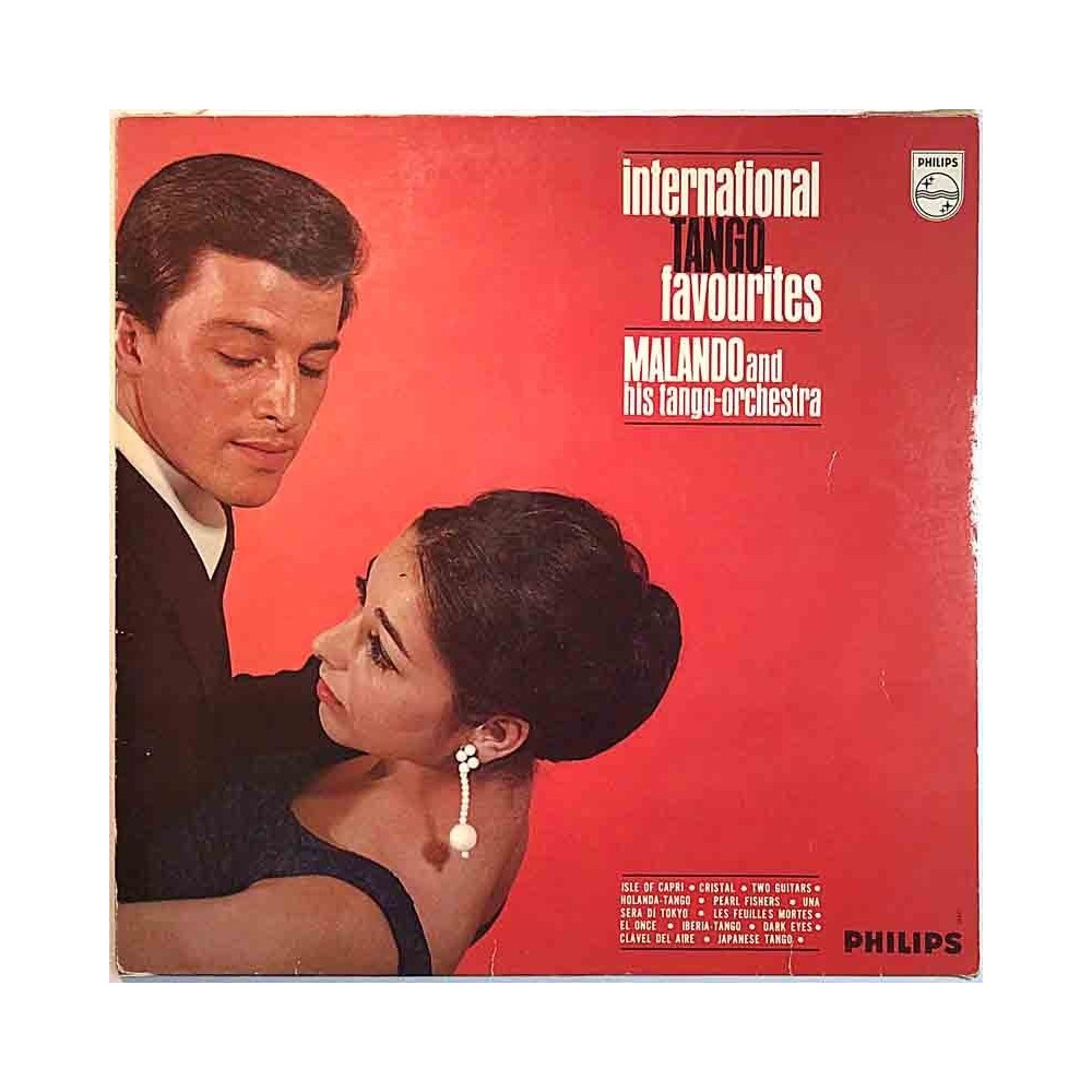 Malando And His Tango-Orchestra: International Tango Favourites  kansi VG levy VG+ Käytetty LP