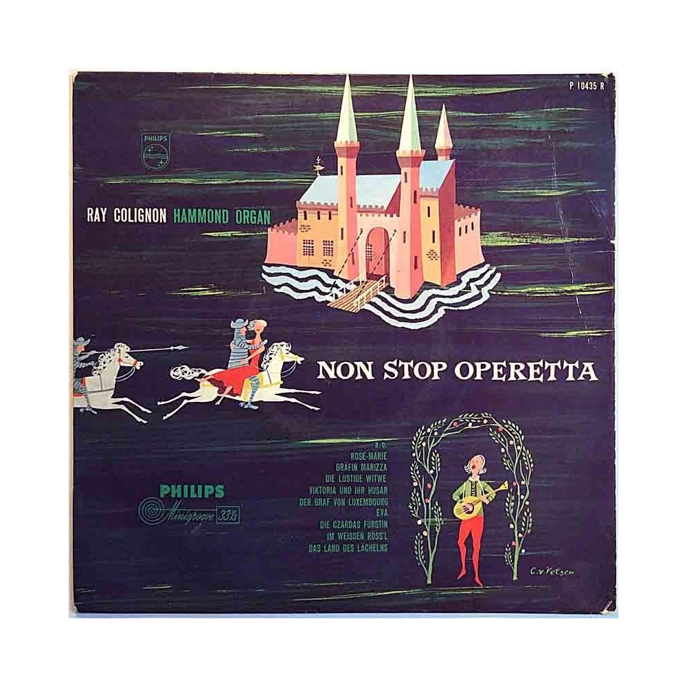 Colignon Ray Hammond-Organ n.1960 P 10435 R Ray Colignon Plays Non Stop Operetta 10-inch Begagnat LP