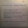 Phillips Barre 1973 60 003 ST For All It Is Second hand LP