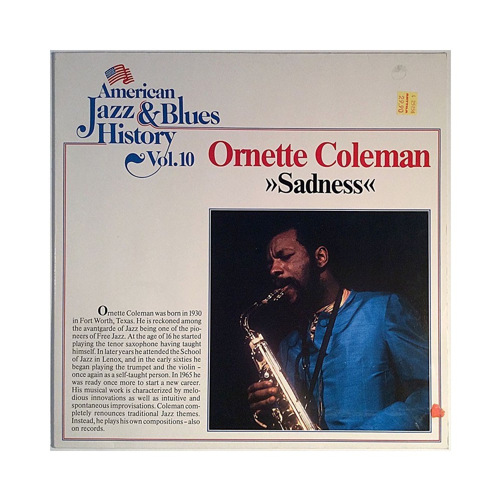 Coleman Ornette ?– Sadness: American Jazz & Blues History Vol. 10  kansi EX levy EX Käytetty LP