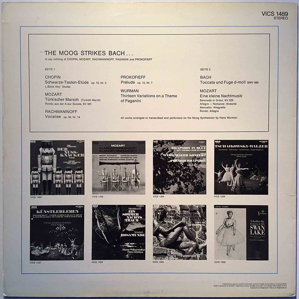 Wurman Hans: The Moog Strikes Bach...  kansi VG+ levy EX Käytetty LP