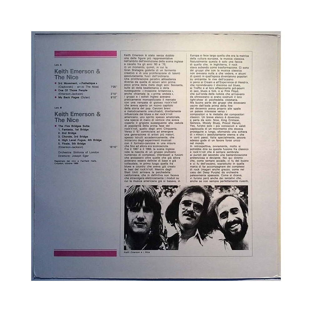 Keith Emerson & The Nice: La grande storia del ROCK  kansi VG+ levy EX Käytetty LP