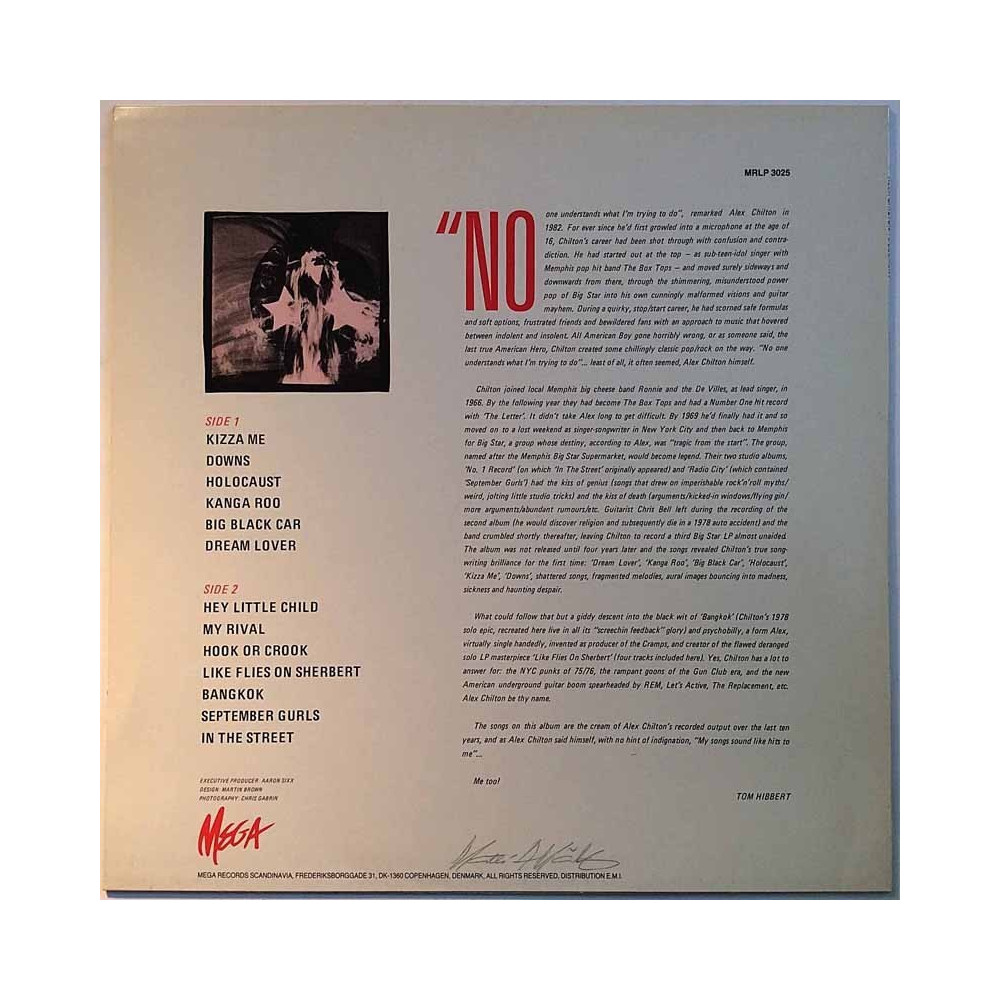 Chilton Alex 1985 MRLP 3025 Document Second hand LP