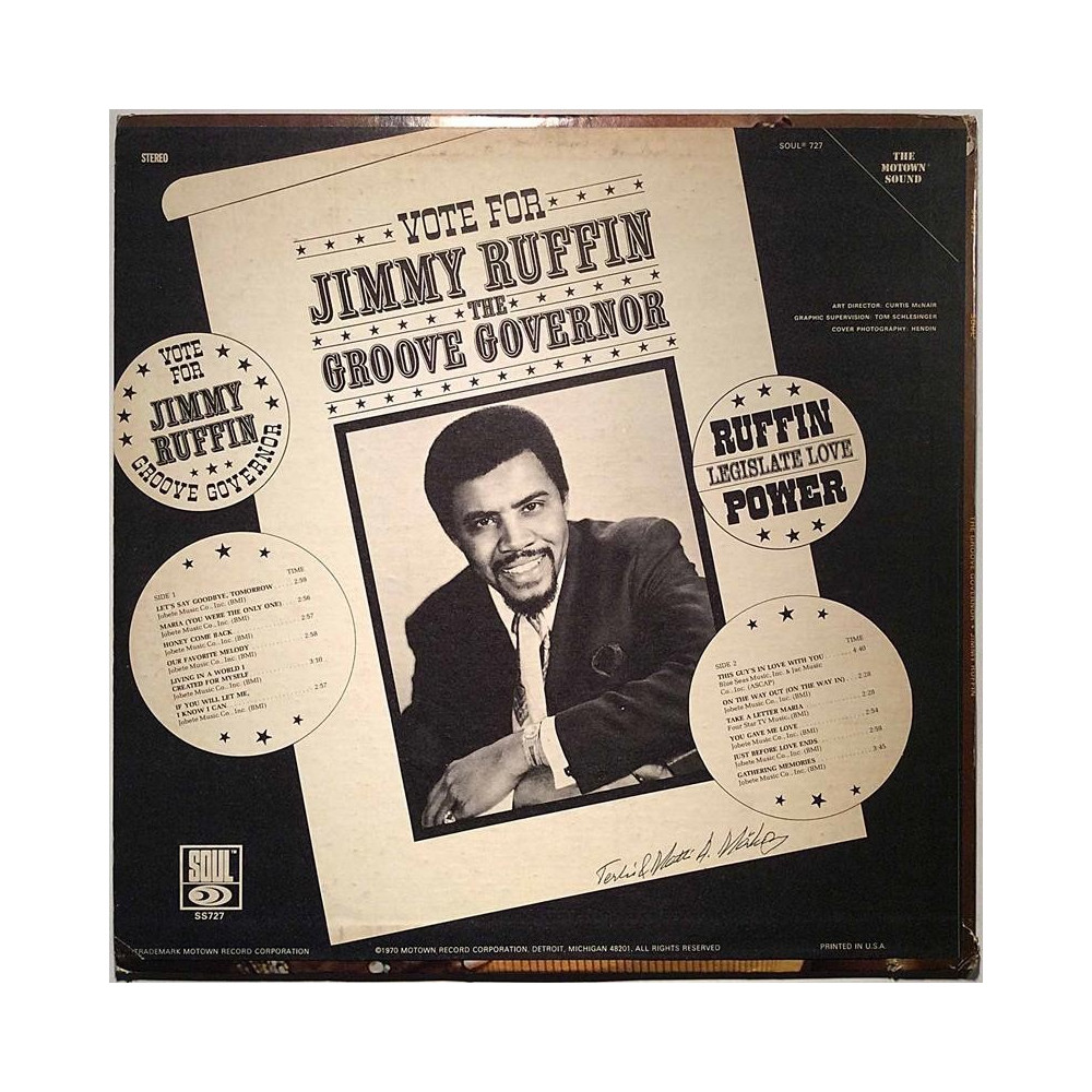 Ruffin Jimmy: The Groove Governor  kansi VG+ levy EX- Käytetty LP