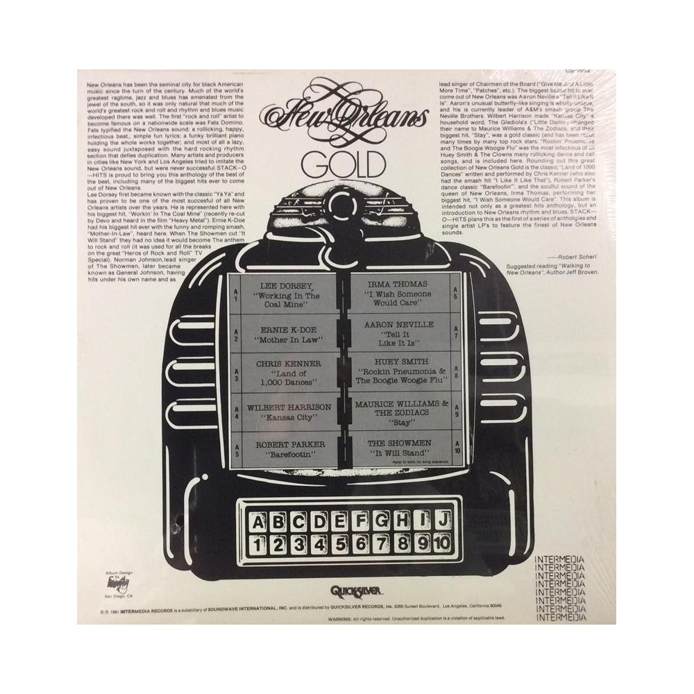 VARIOUS ARTISTS: NEW ORLEANS GOLD - LP