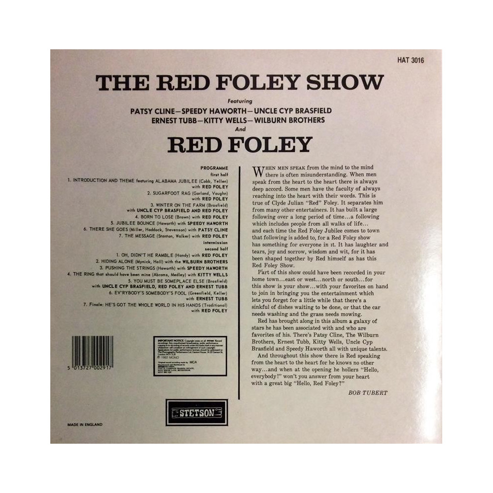 Foley Red Show & Tubb Ernest : Red And Ernie - LP
