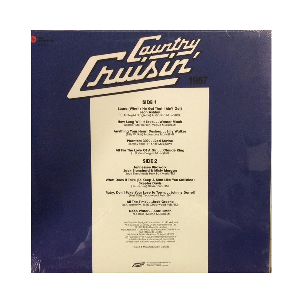 VARIOUS ARTISTS: COUNTRY CRUISIN 1967 - LP