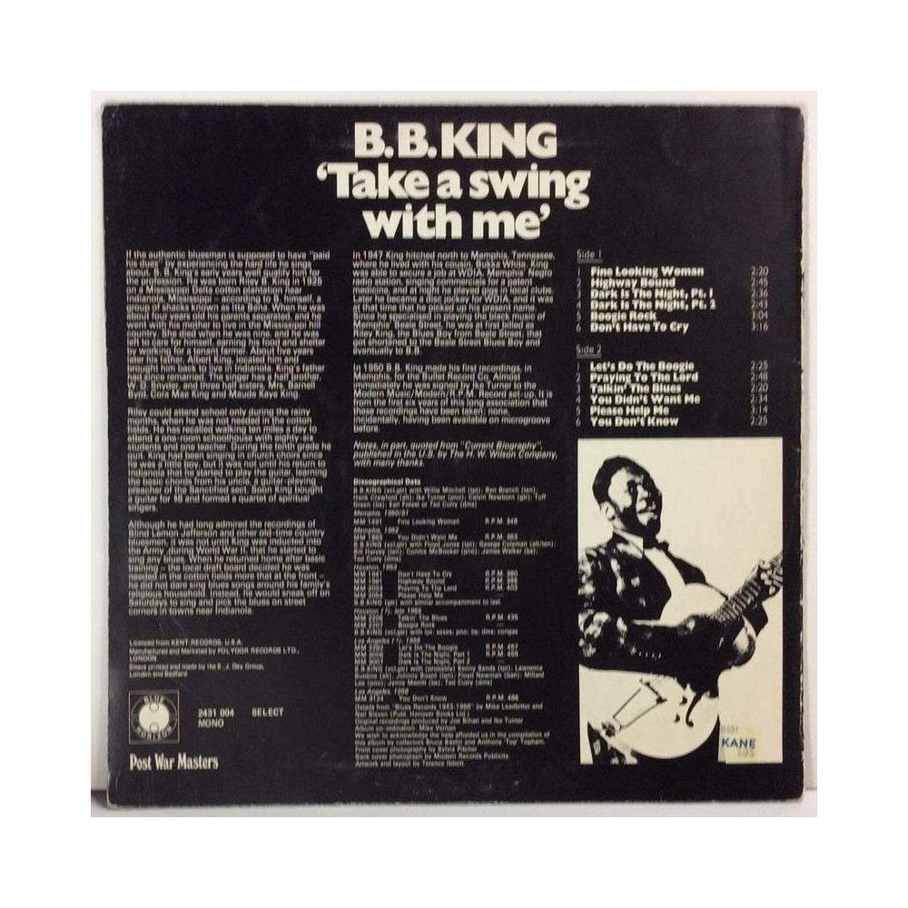 King B.b. : Take A Swing With Me - Begagnat LP