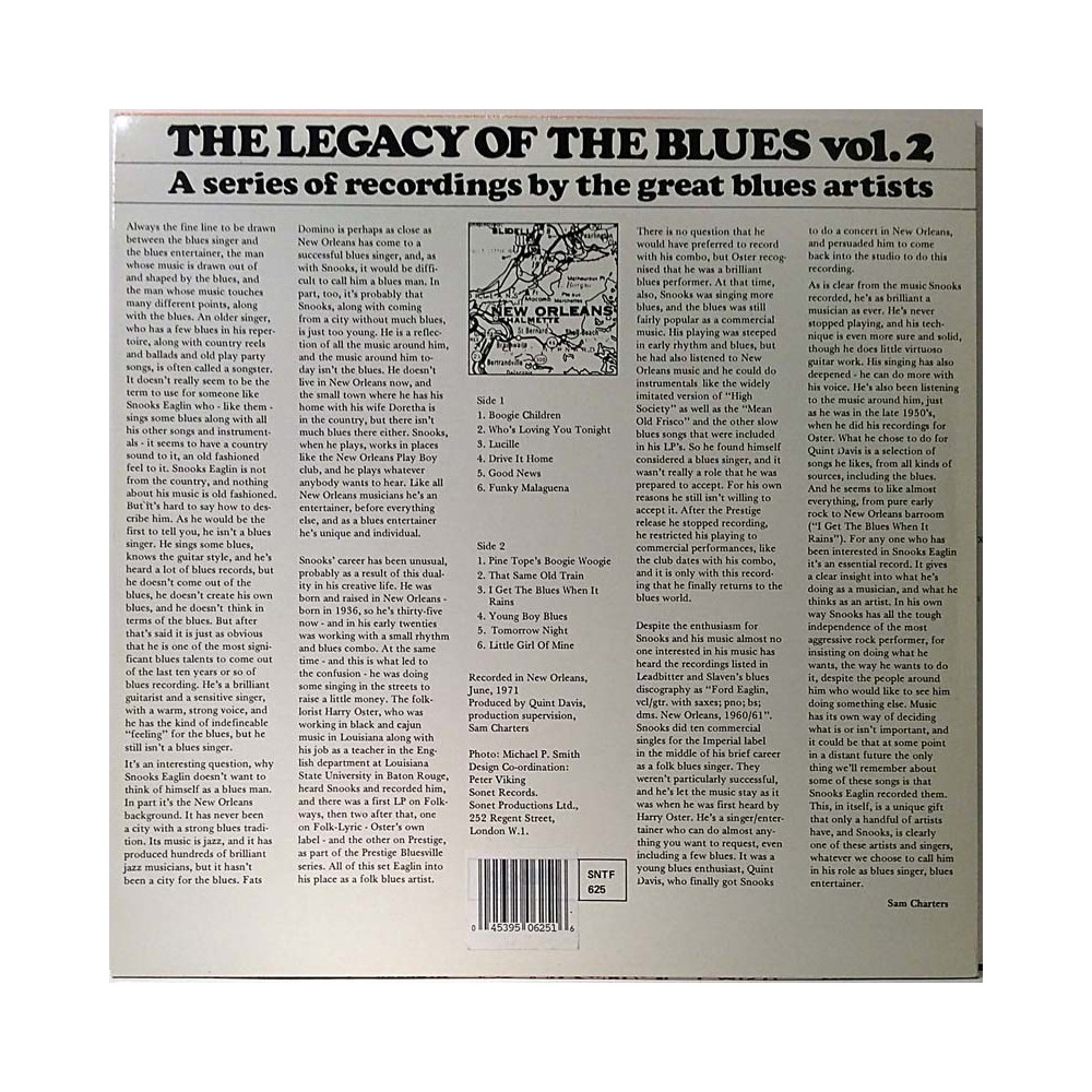Snooks Eaglin : The Legacy Of The Blues Vol. 2. - Begagnat LP