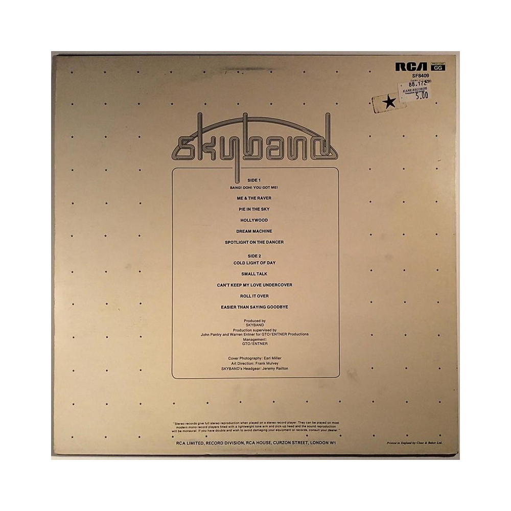Skyband: Skyband -75  kansi VG levy EX Käytetty LP