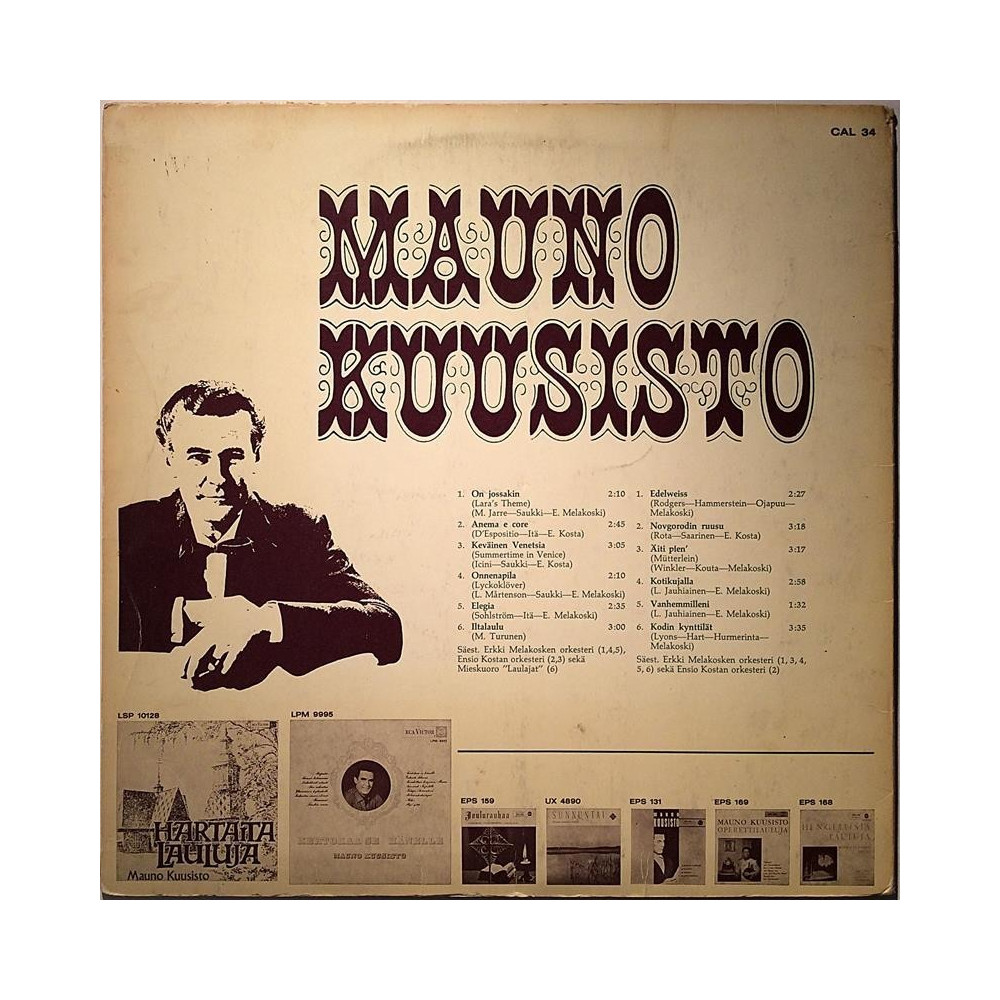 Kuusisto Mauno: Mauno Kuusisto -69  kansi VG levy EX- Käytetty LP