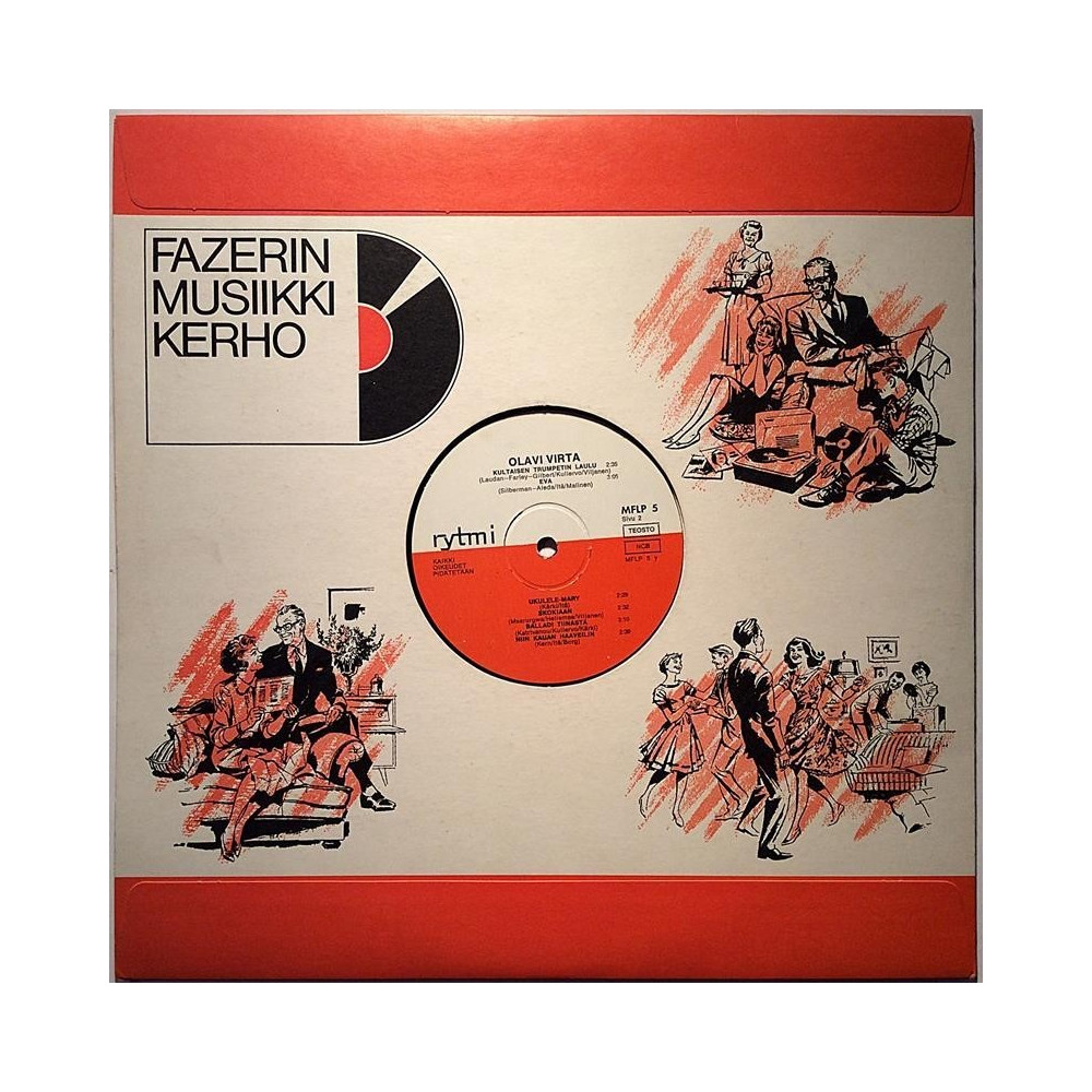 Virta Olavi 1969 MFLP 5 Olavi Virta, Fazerin Musiikkikerho kansi Second hand LP