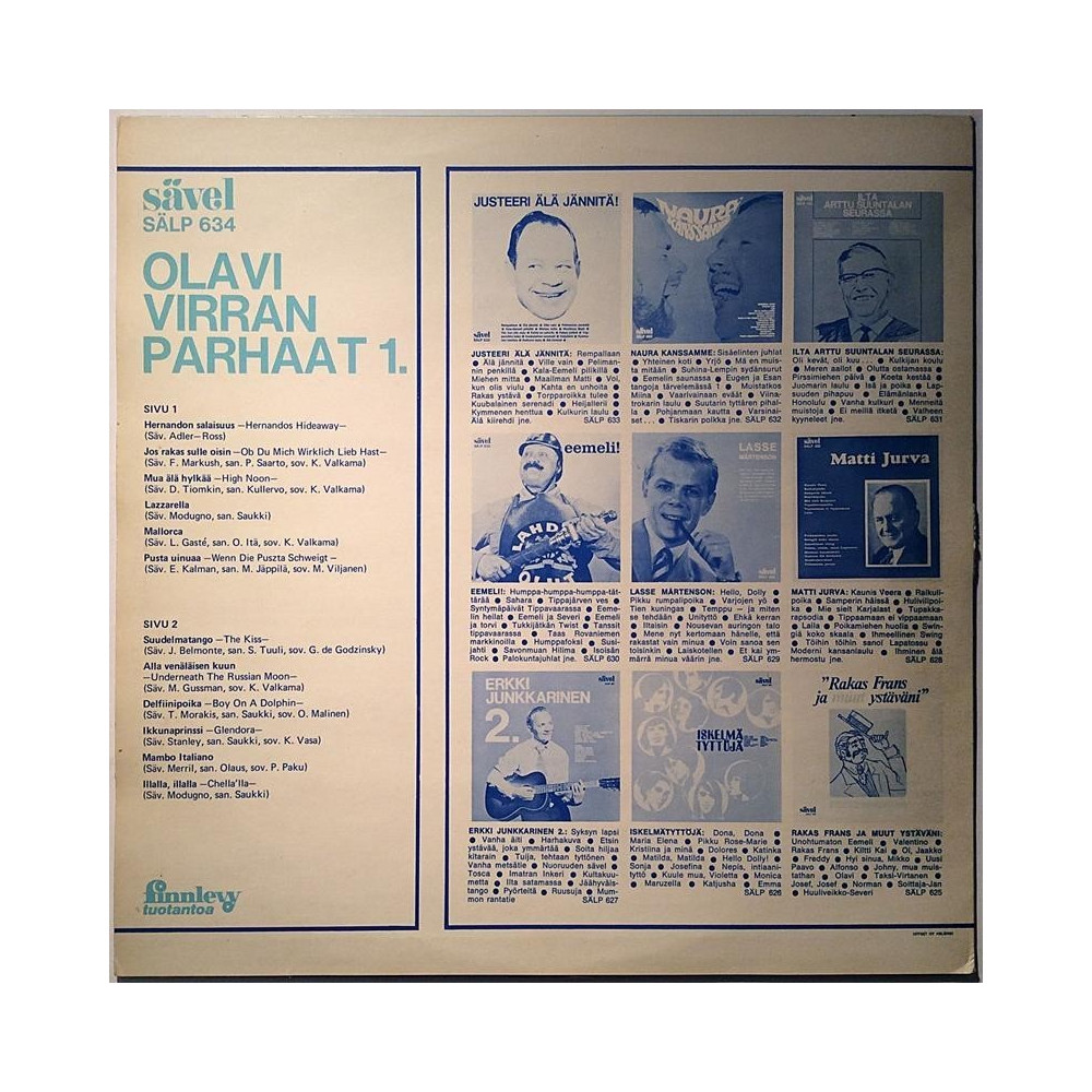 Virta Olavi: Parhaat 1.  kansi EX- levy VG+ Käytetty LP