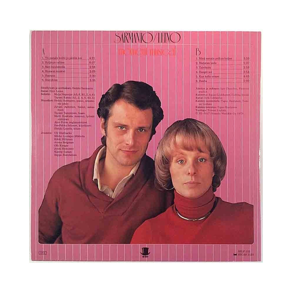 Sarmanto / Leino: Moment Musical  kansi EX levy EX- Käytetty LP