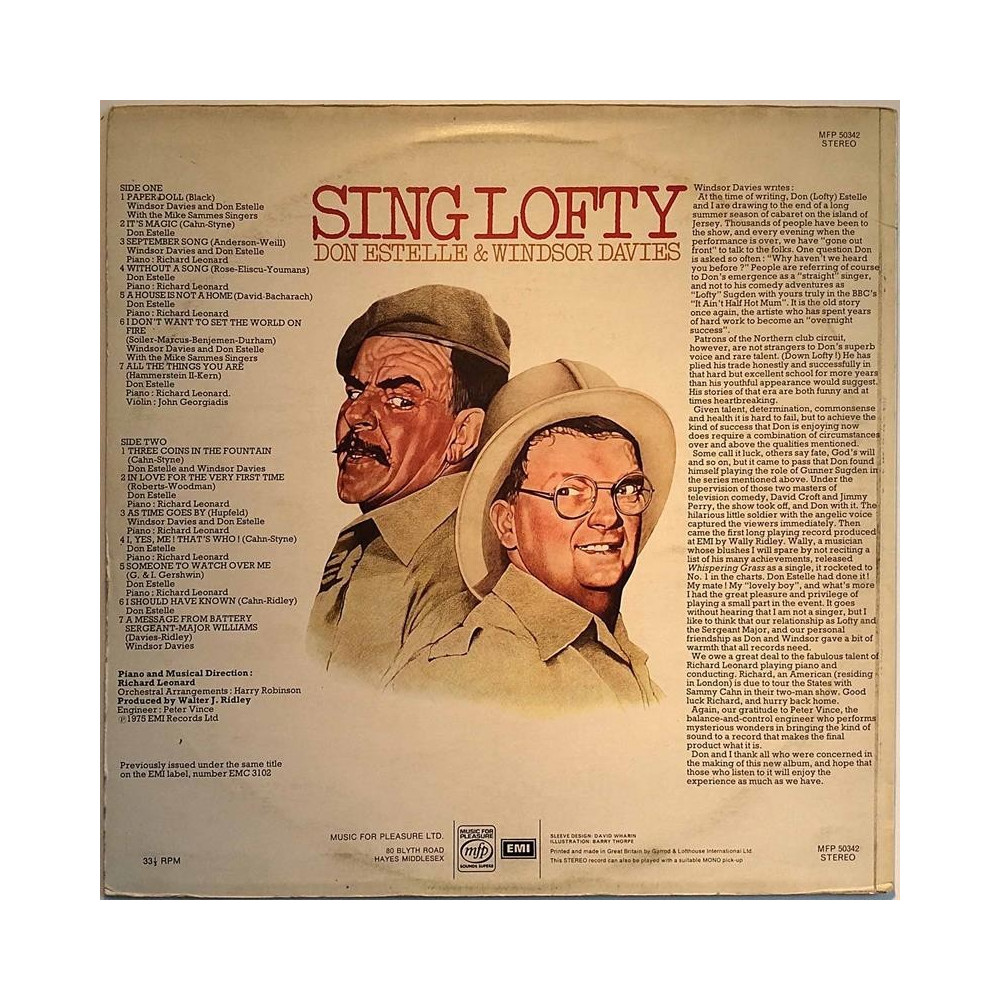 Don Estelle & Windsor Davies 1975 MFP 50342 Sing Lofty LP