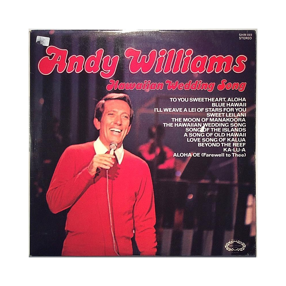 Williams Andy: Hawaiian Wedding Song  kansi VG levy EX Käytetty LP