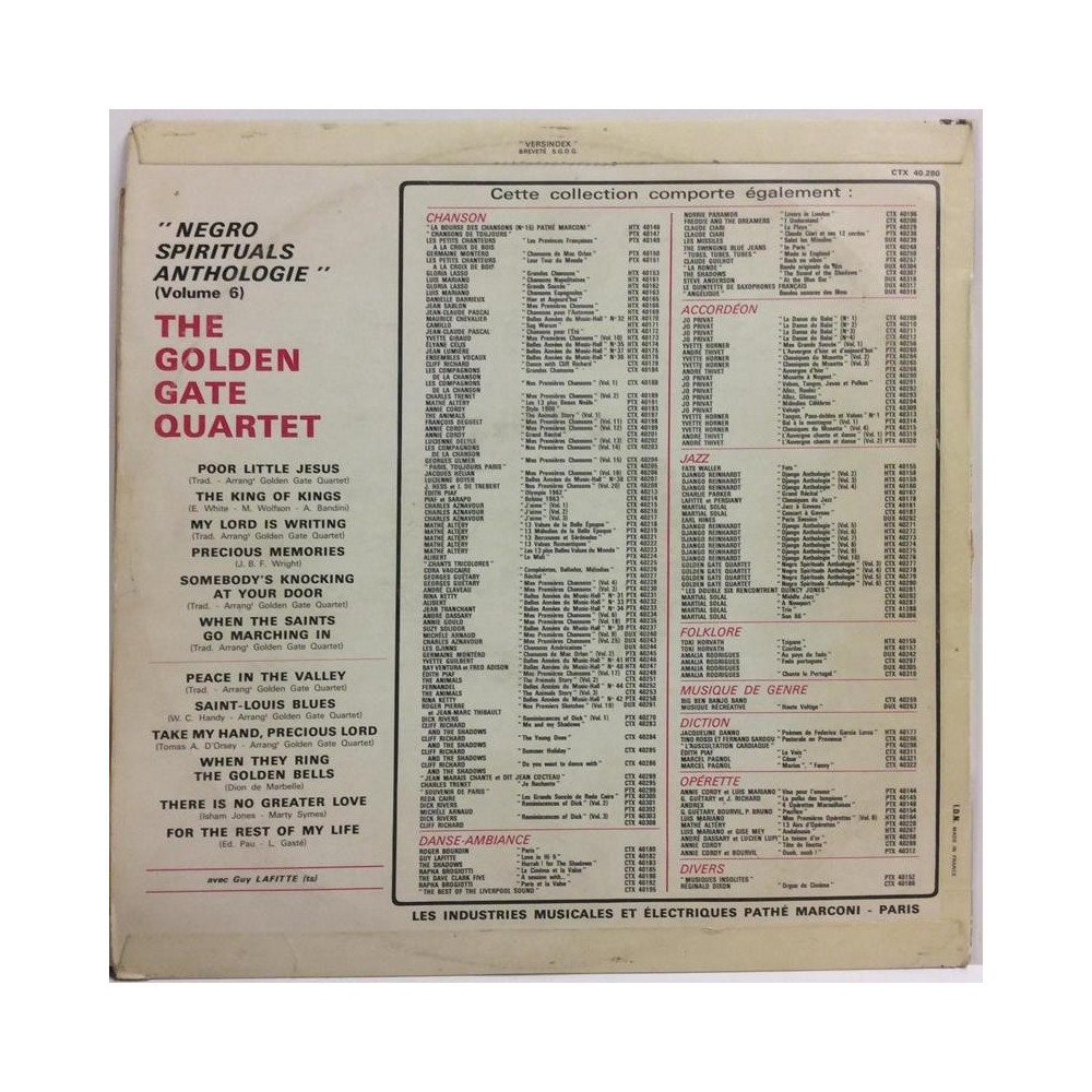 Golden Gate Quartet: Negro Spirituals Anthology vol.6  kansi VG+ levy VG+ Käytetty LP